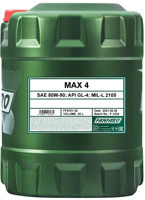 Олива трансмісійна FANFARO MAX-4 80W-90 API GL-4 20 л (8701/20)